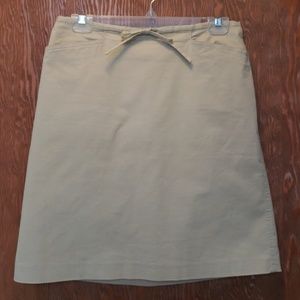 Ann Taylor Loft tan a line lightweight skirt